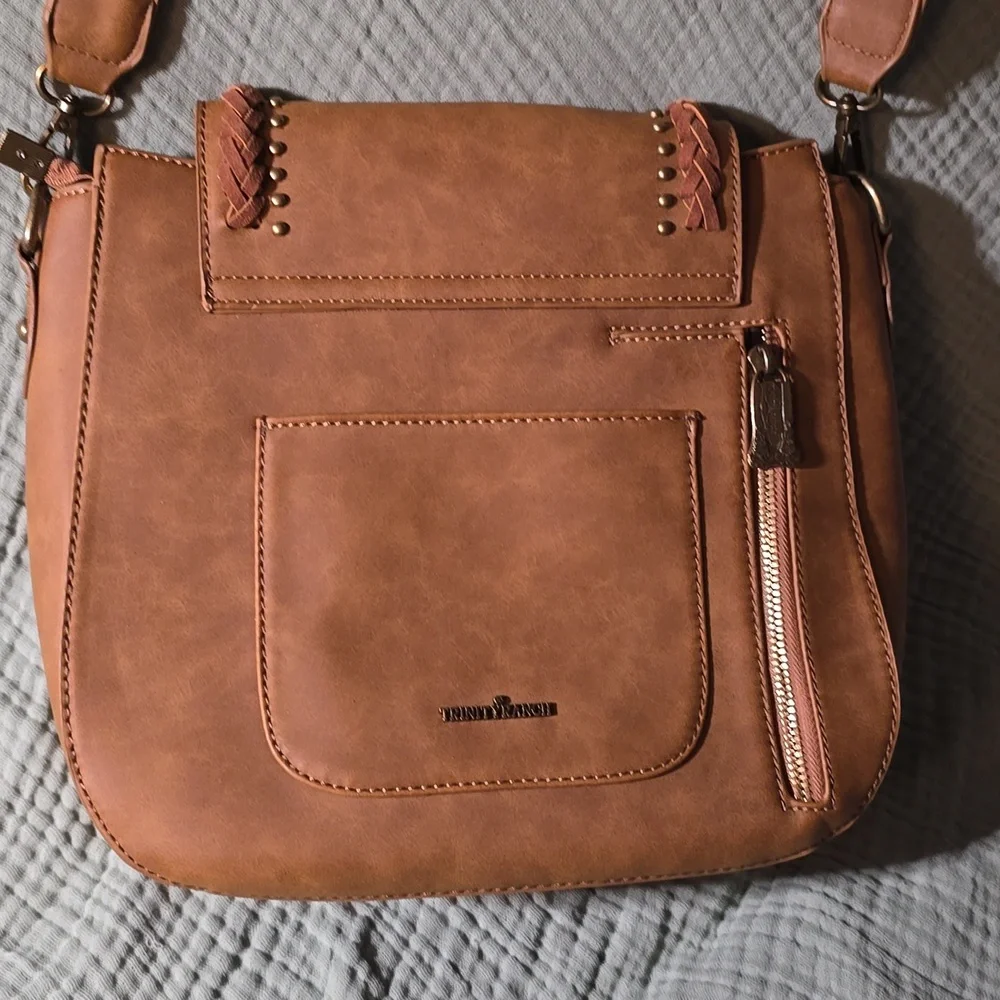 Trinity Ranch Tan Shoulder Conceal Carry Bag with Fringe Detail – NWOT - Picture 4 of 9